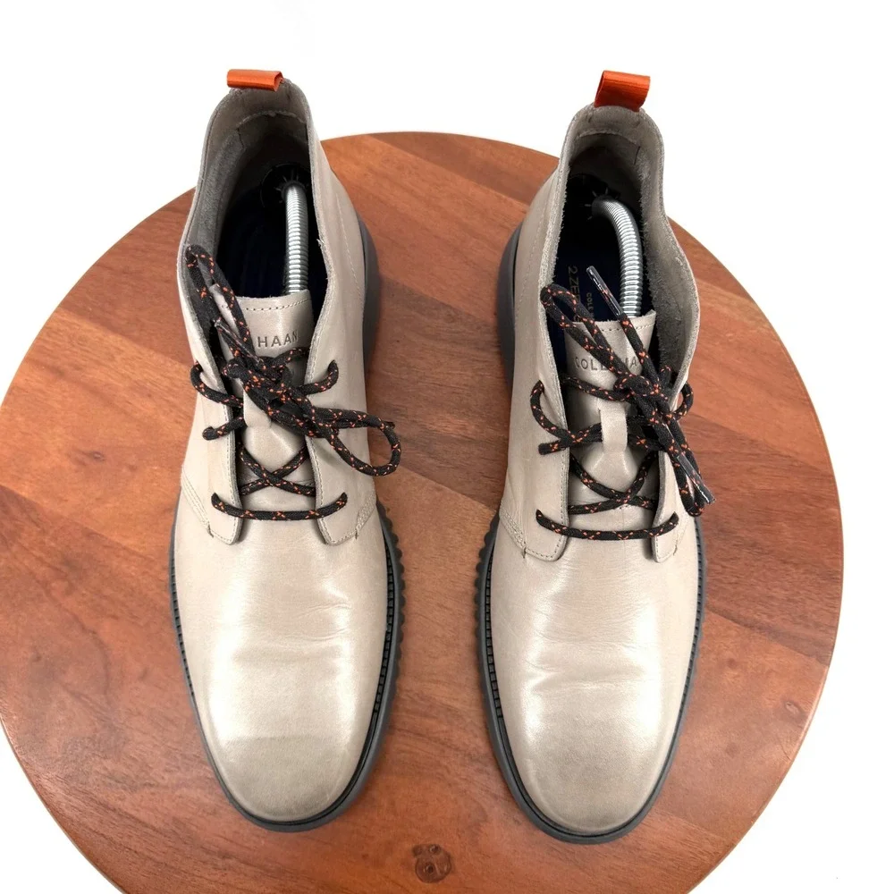 Cole Haan 2.Zerogrand Chukka Gray Leather Lace Up Boots 